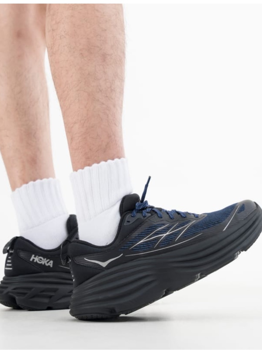 Hoka Bondi 8 Caged Stealth Tech Pack - Midnight Blue Black Sz men 11.5 gently